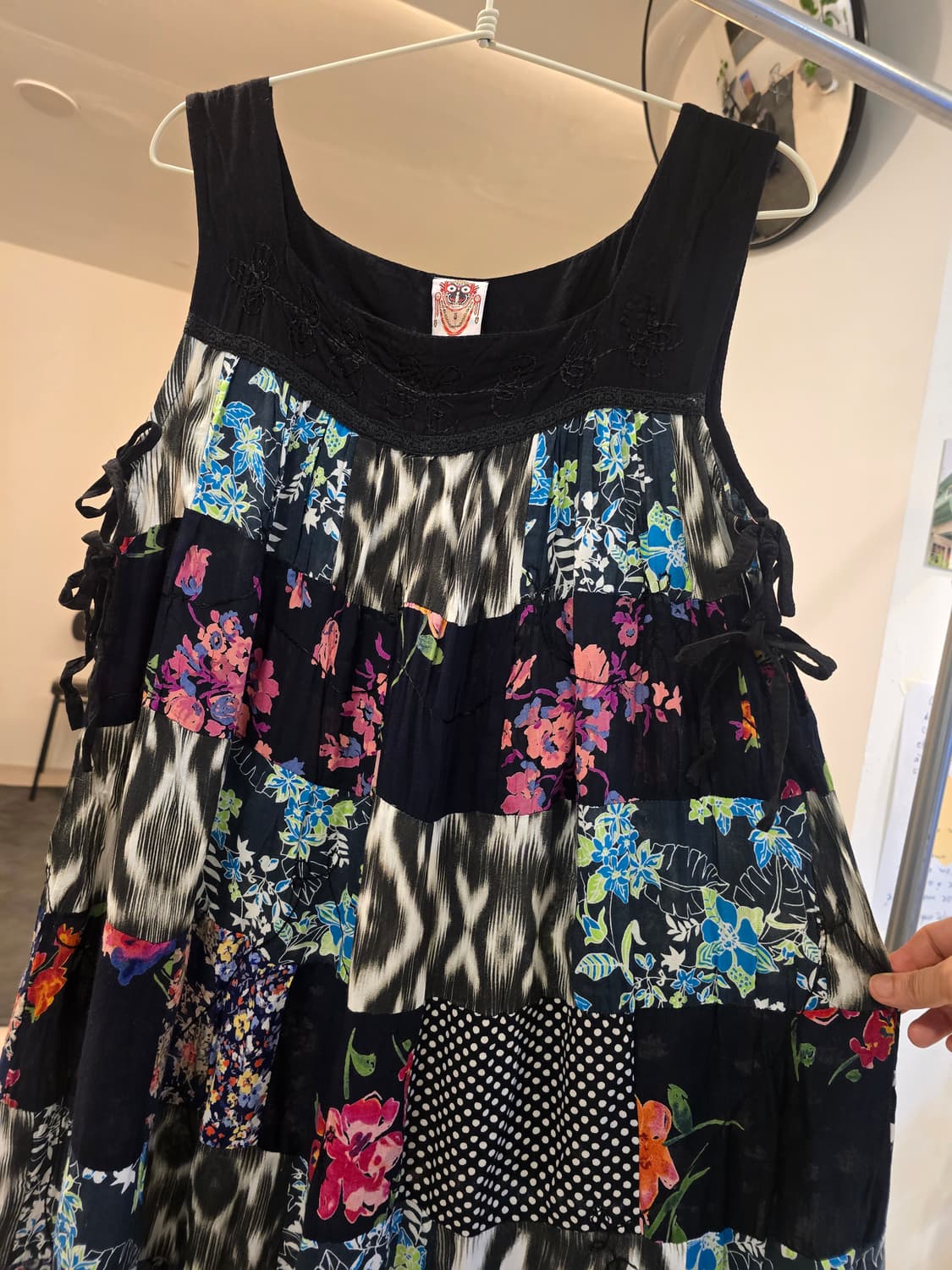 JAGANNATH 패치워크 패턴 원피스 상품이미지5