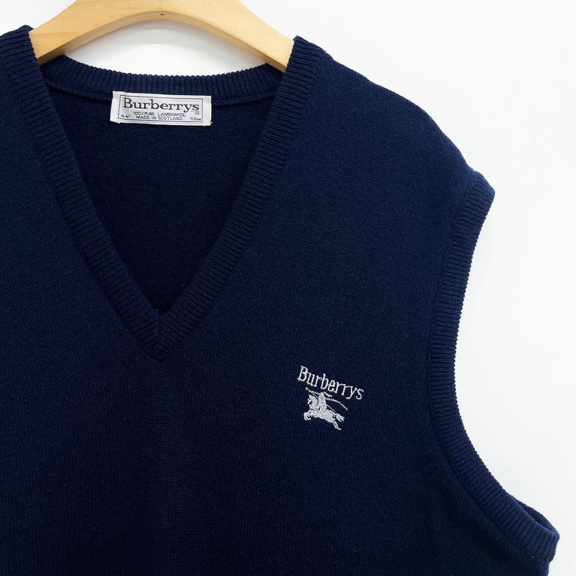 버버리 90‘s 오리지널 기마로고 울 니트 베스트  상품이미지3