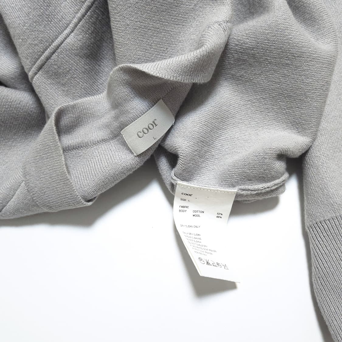 쿠어 COOR 울 코튼 가디건 그레이 상품이미지6