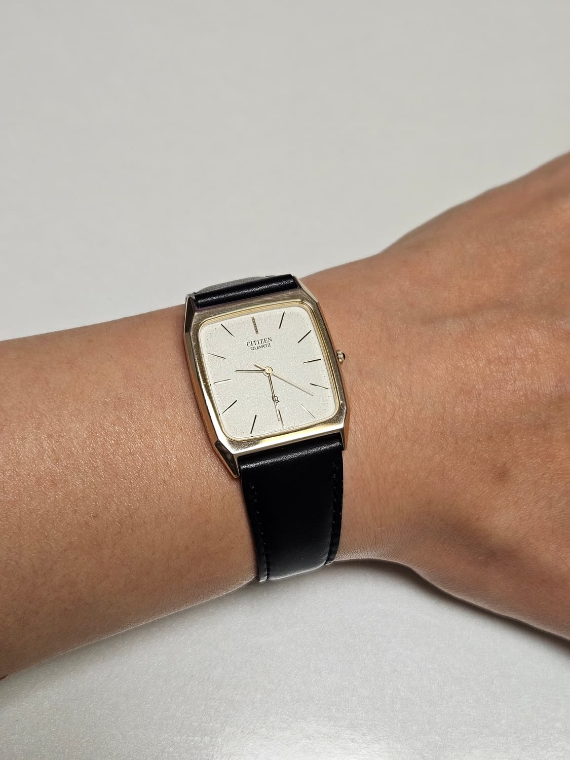 빈티지 시티즌 쿼츠 금장 가죽 시계 상품이미지2