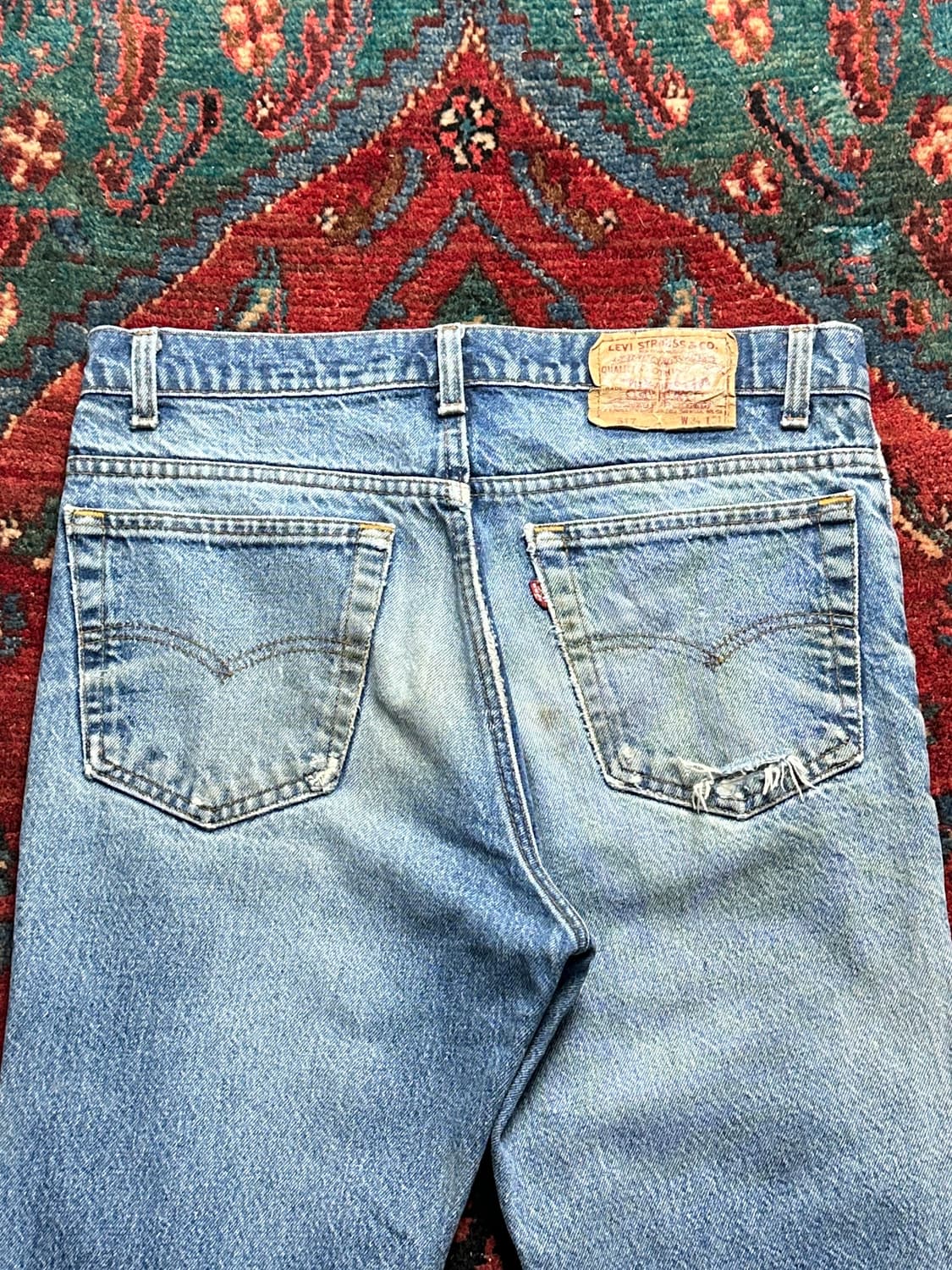 90's USA Made 리바이스 517 부츠컷 찢청 상품이미지6