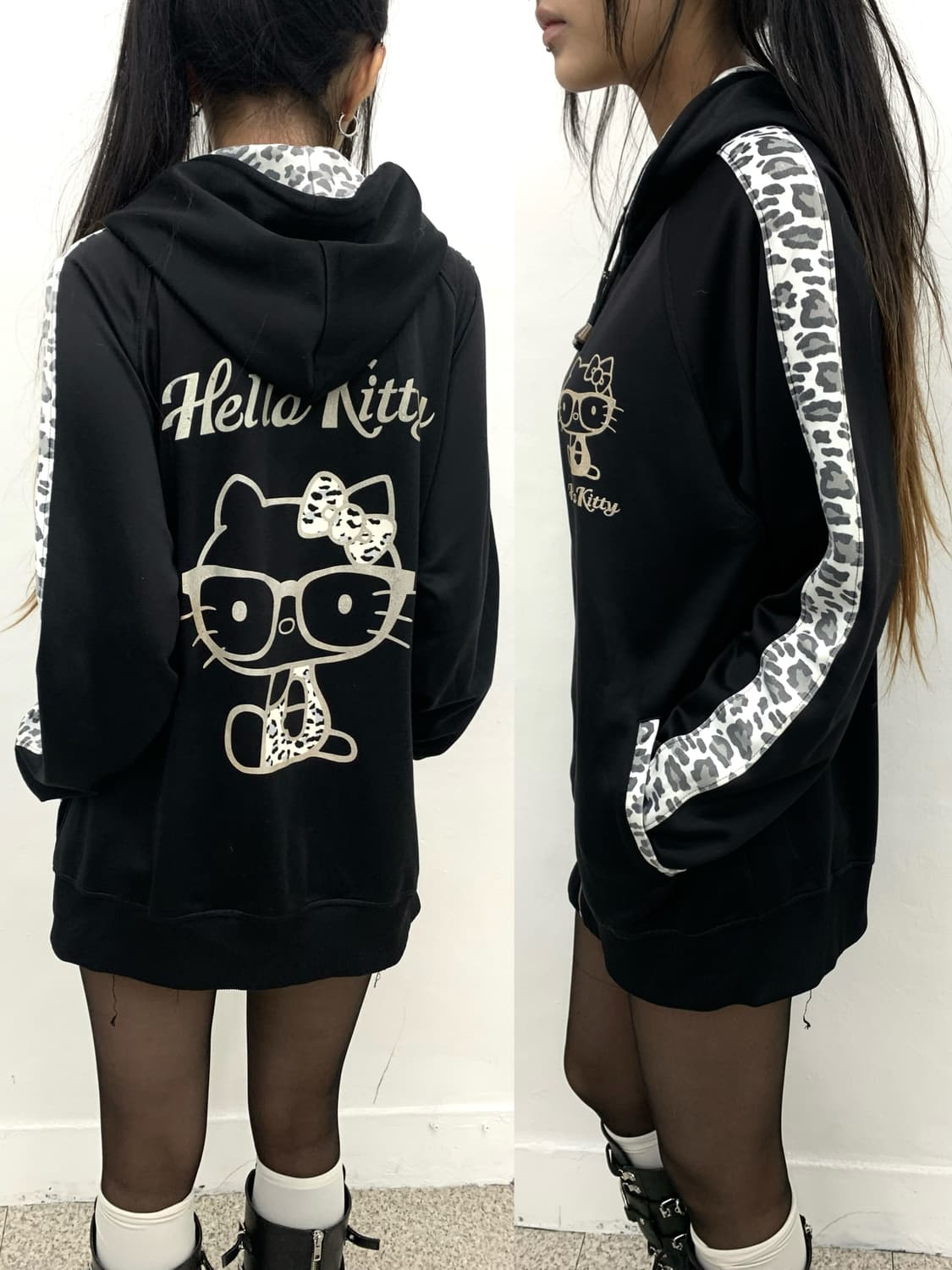 Hello kitty leopard gal jersey top  상품이미지1