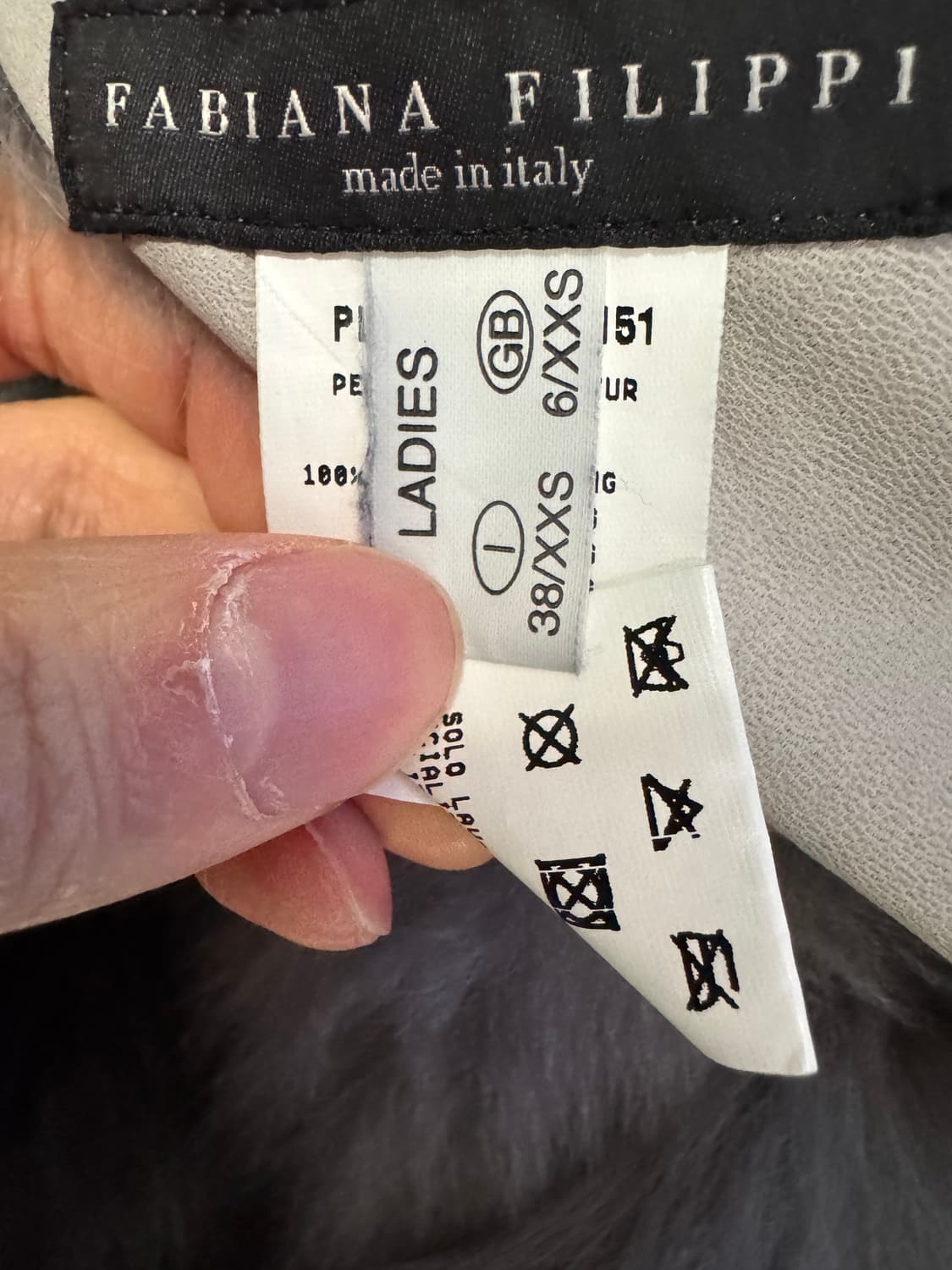 정품!! 여성 파비아나필리피 천연 모피 롱 무스탕 코트 상품이미지5