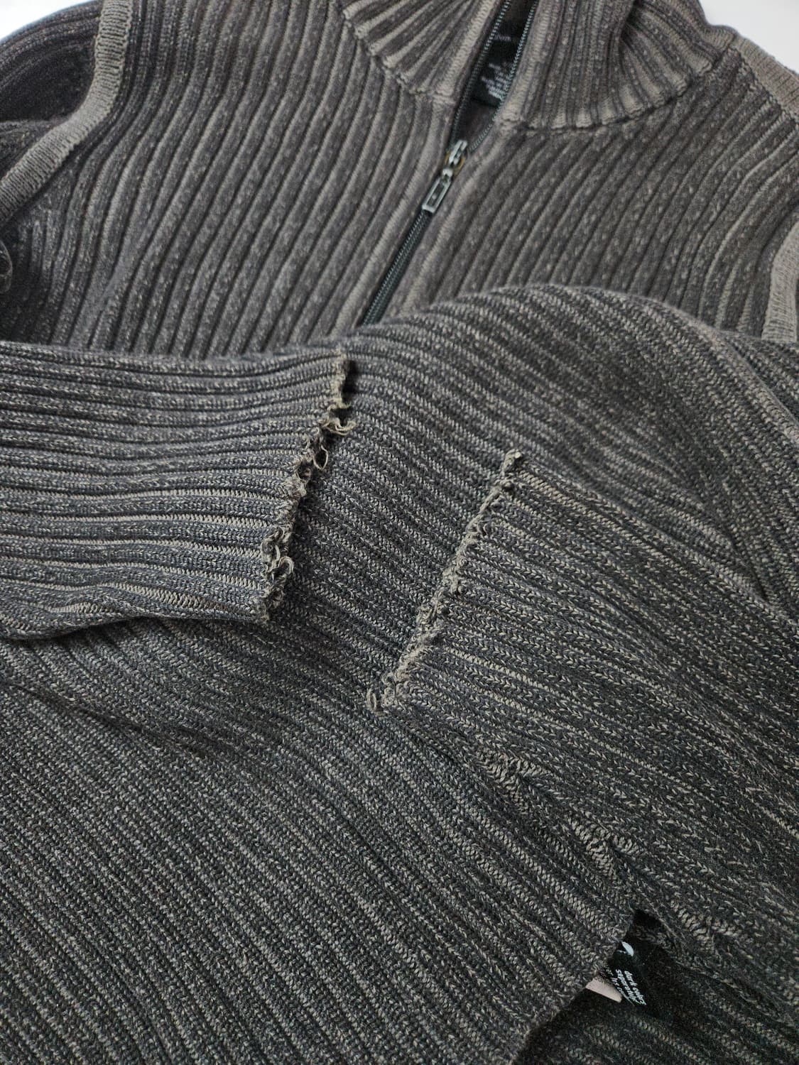 캘빈클라인 코튼 워싱 니트집업 자켓 가먼트다잉 머슬핏 S 95 상품이미지6