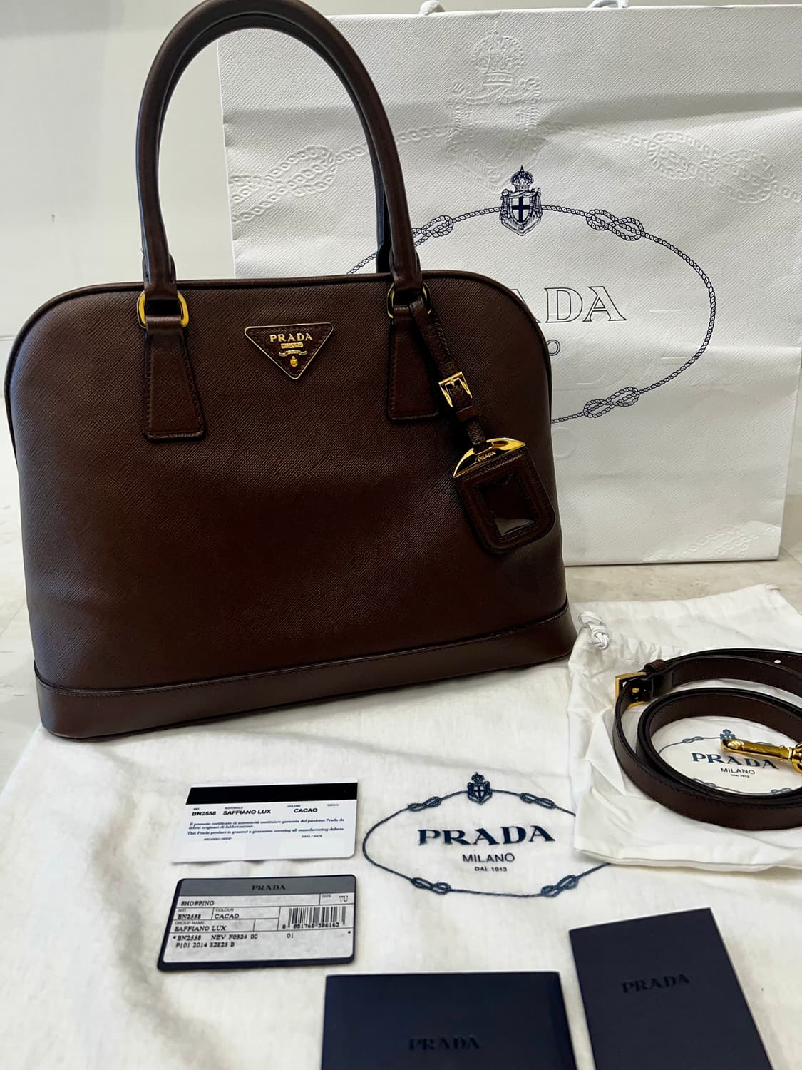프라다 사피아노 럭스 카카오 BN2558 토트백 상품이미지1