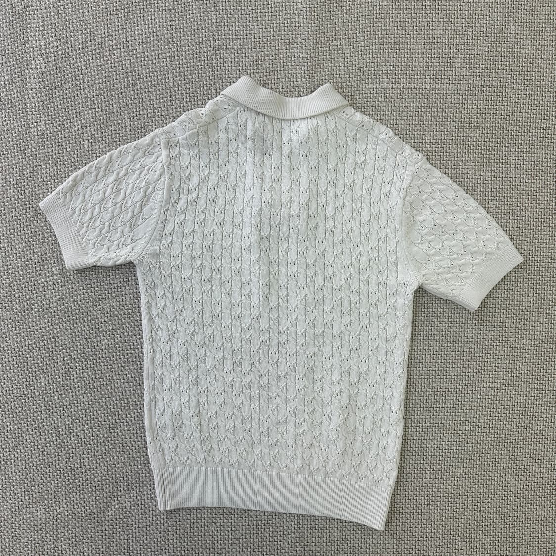 L 미나브 케이블 펀칭 카라 니트 0416D 상품이미지4