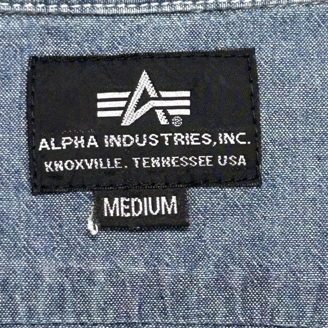 알파인더스트리 U.S.A.I 스탠실 디자인 샹브레이 셔츠 M 상품이미지5