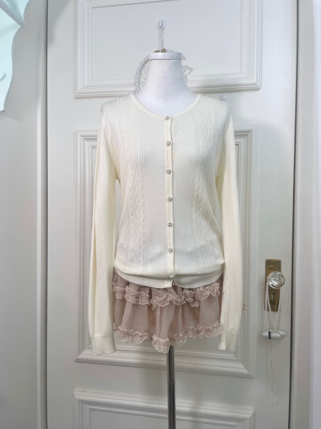 butter yellow pearl button spring cardig 상품이미지1