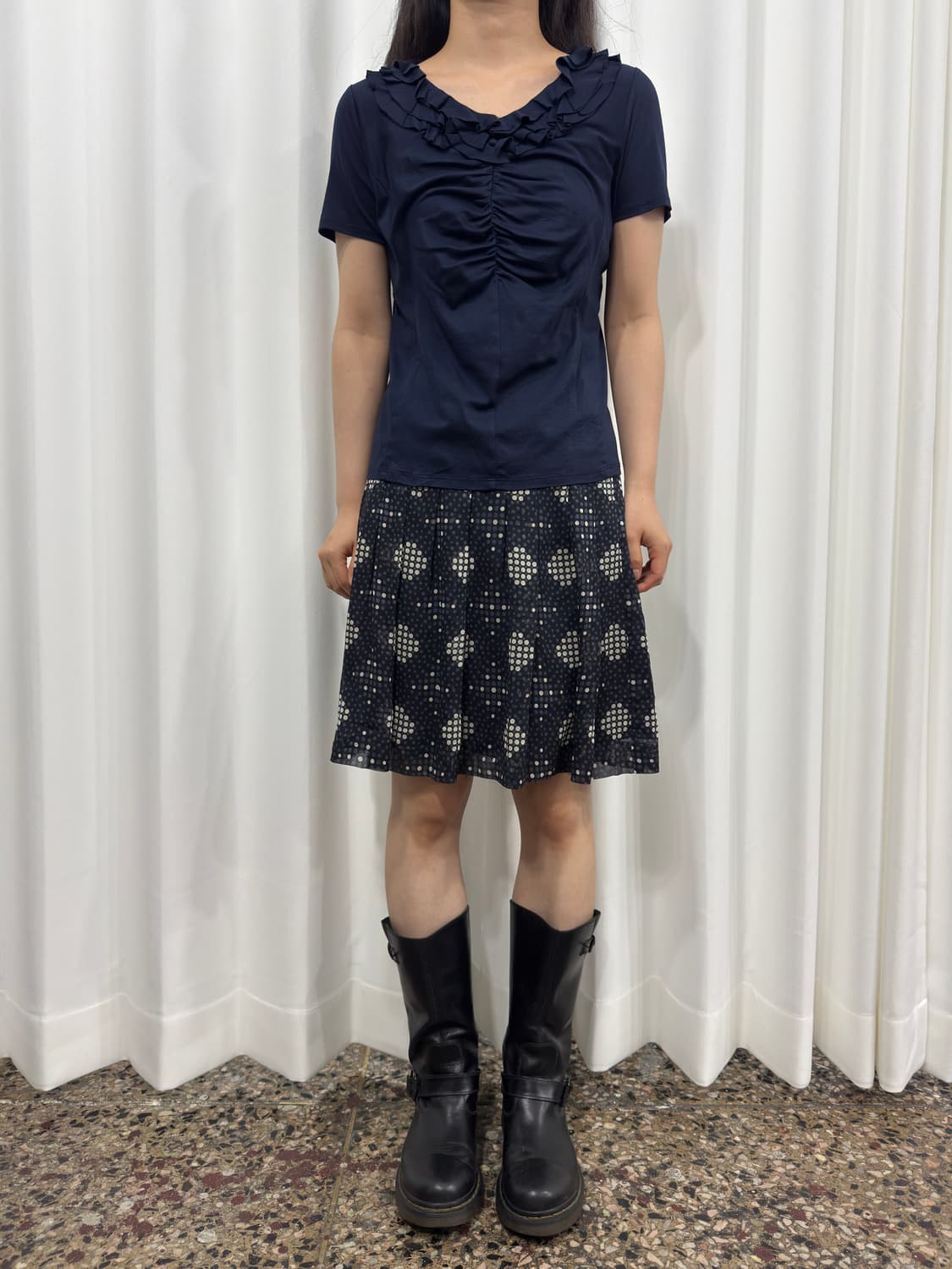 pattern pleats skirt  상품이미지1