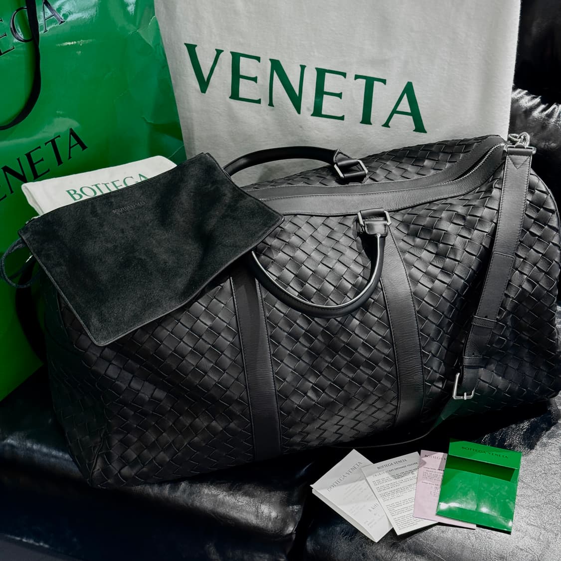 [풀구성] 보테가베네타 인트레치아토 라지 레더 더플 백 상품이미지3