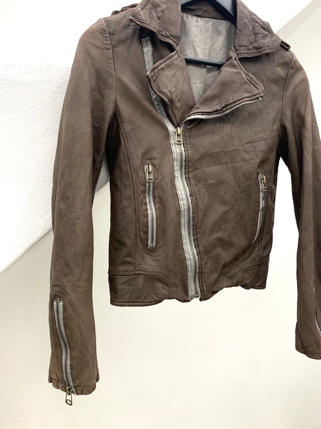 Mocha brown Italian lambskin rider jacke 상품이미지6