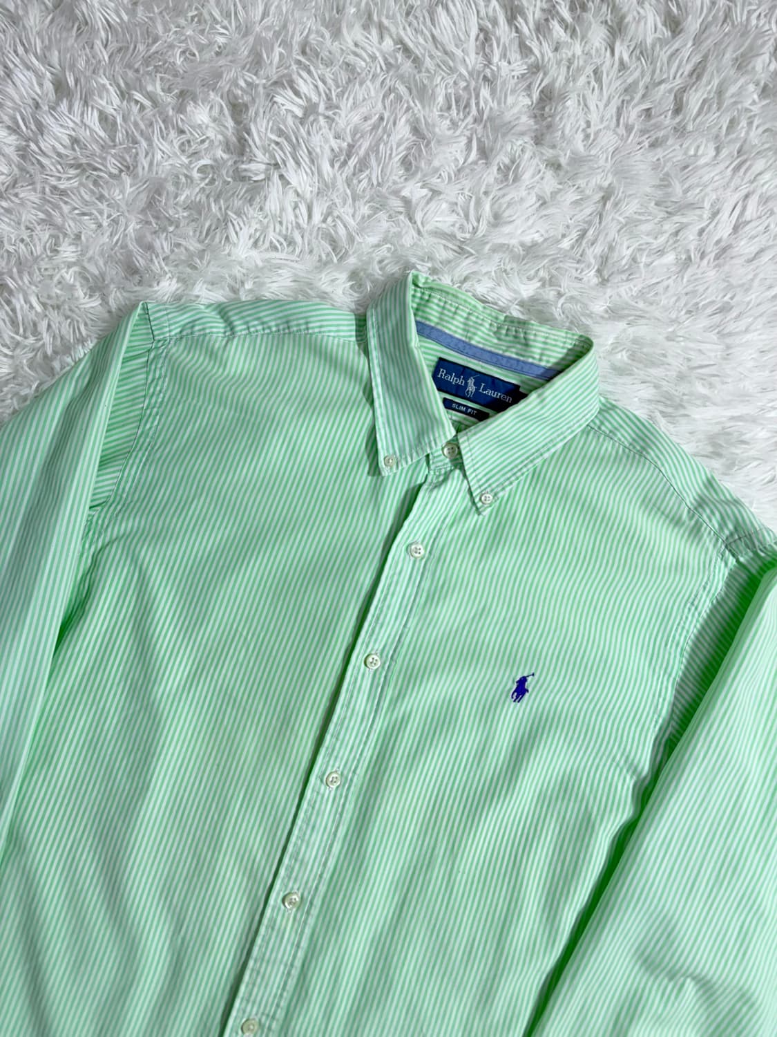 폴로 랄프로렌 그린 스트라이프 셔츠  상품이미지3