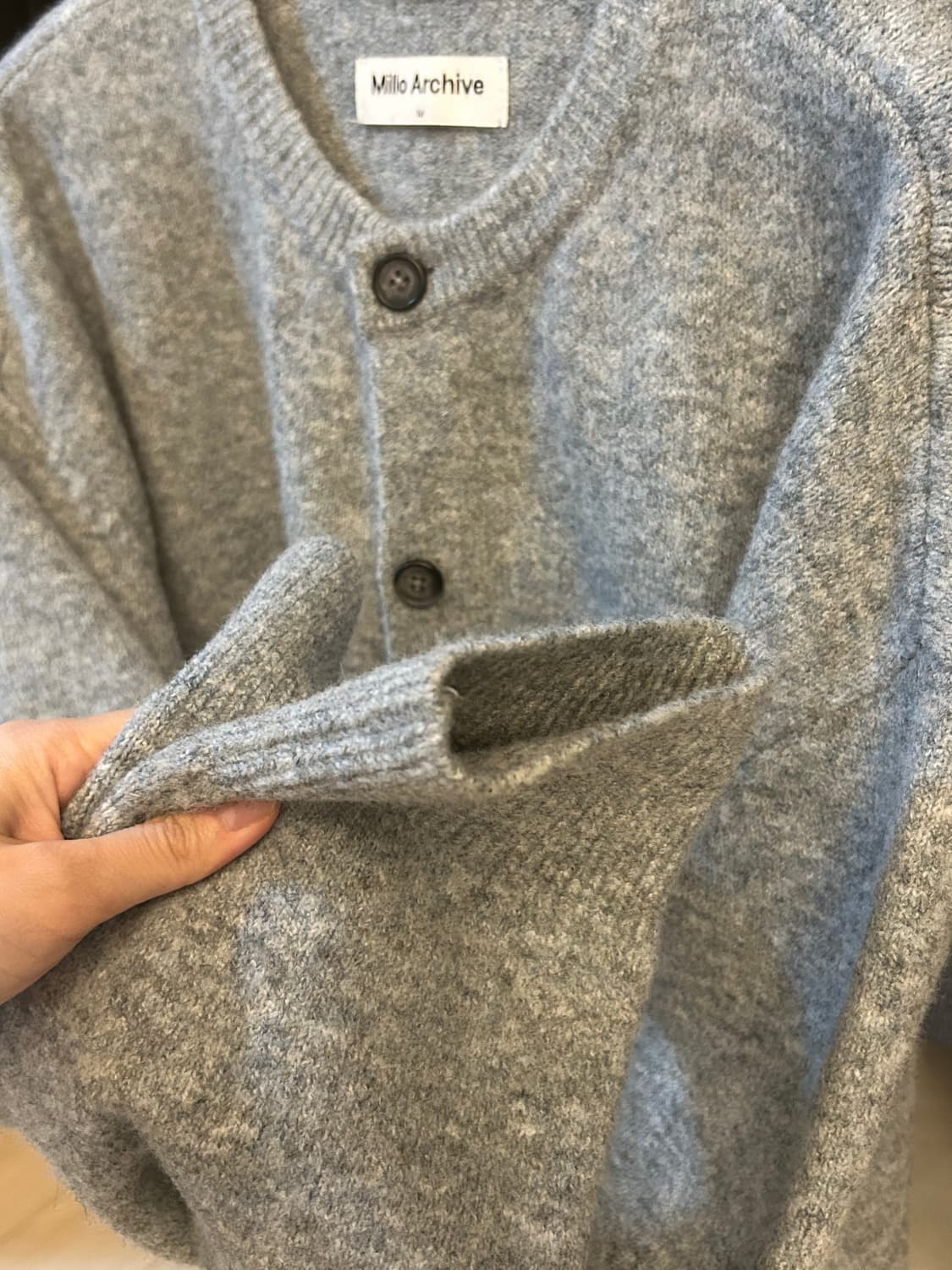 밀로아카이브 [블루 그레이 M] 크롭 무브 가디건 상품이미지3