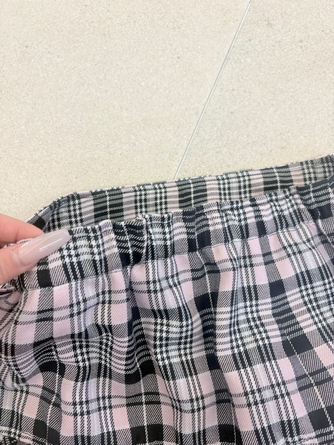 핑크 체크 캉캉 스커트 상품이미지3