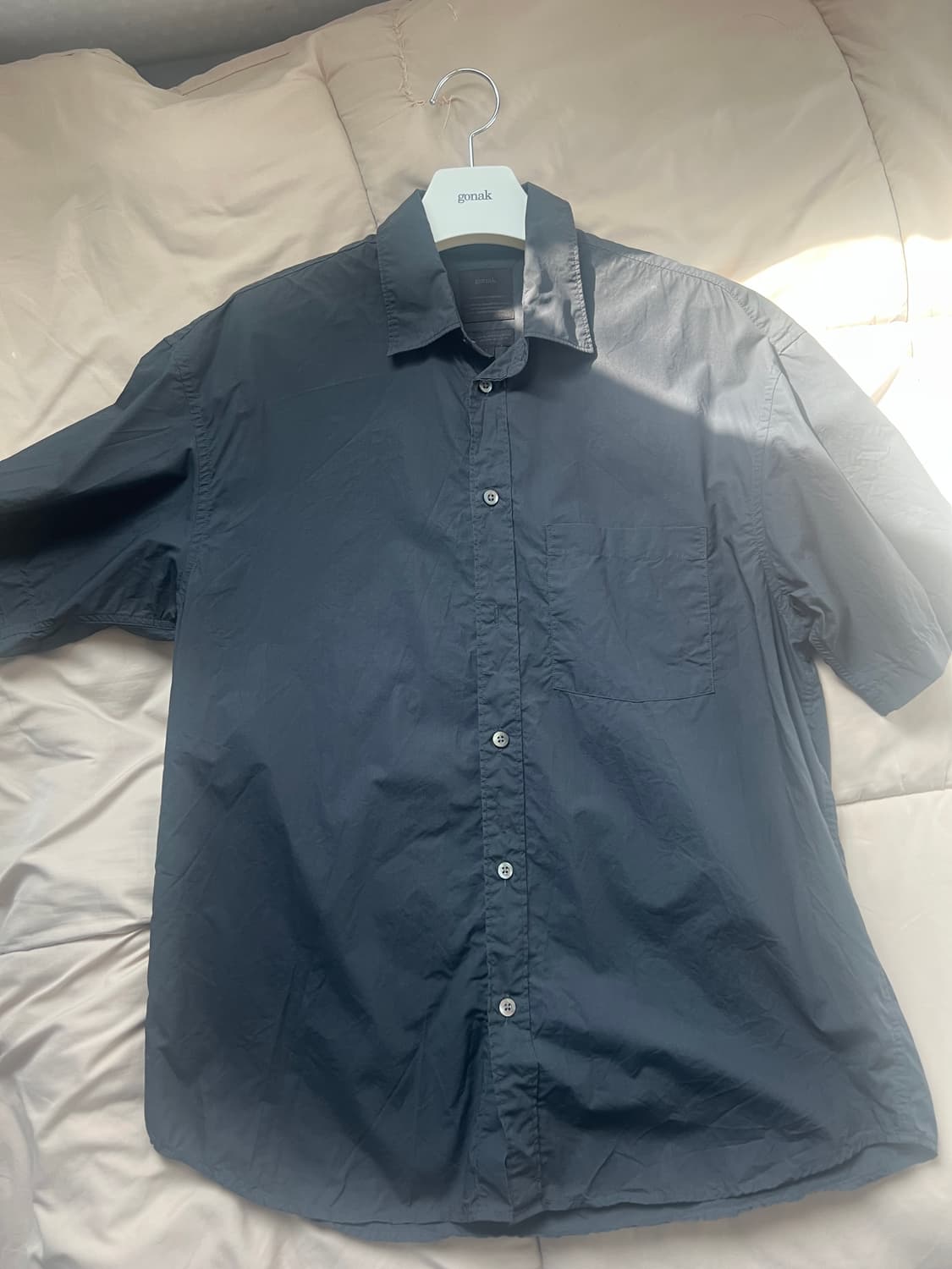 s) 고낙 washed glitch half shirt - ink 상품이미지3