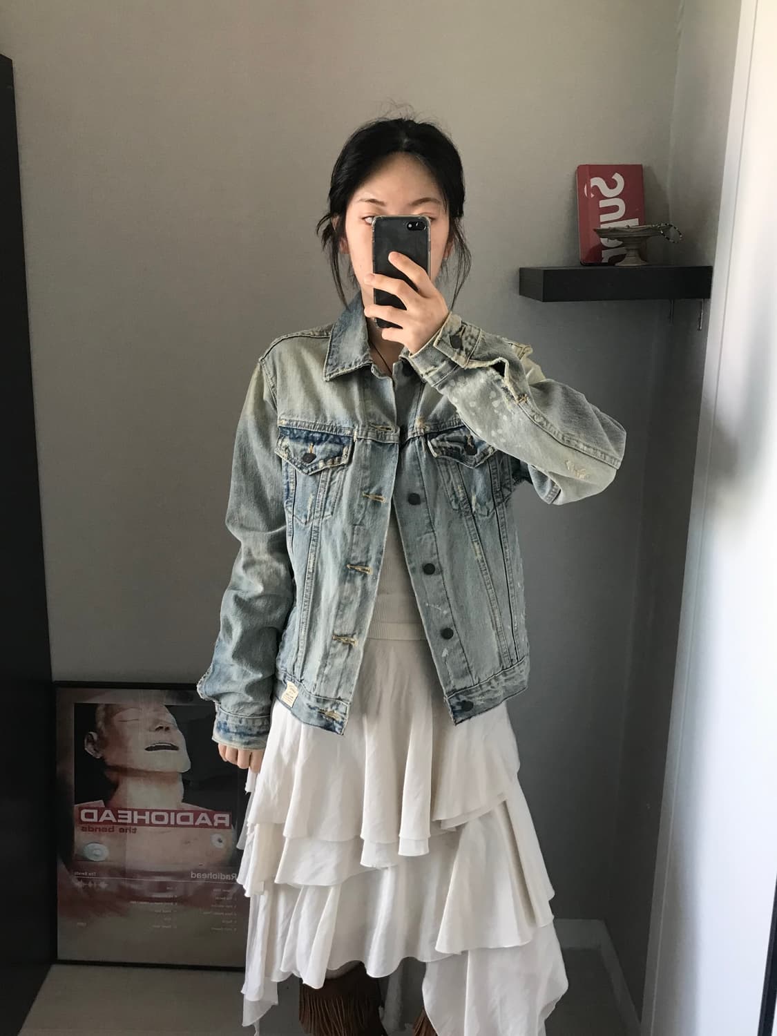 아베크롬비 올드스쿨 데미지 디자인 연청 자켓 상품이미지1