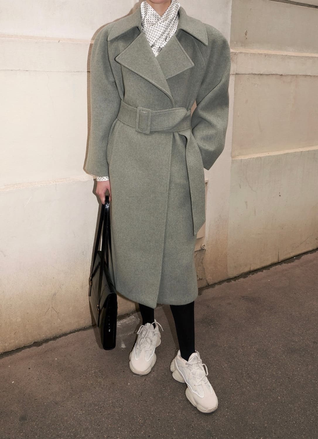 새상품)드래곤블루스 울 래글런 벨티드 롱 코트 M 상품이미지6