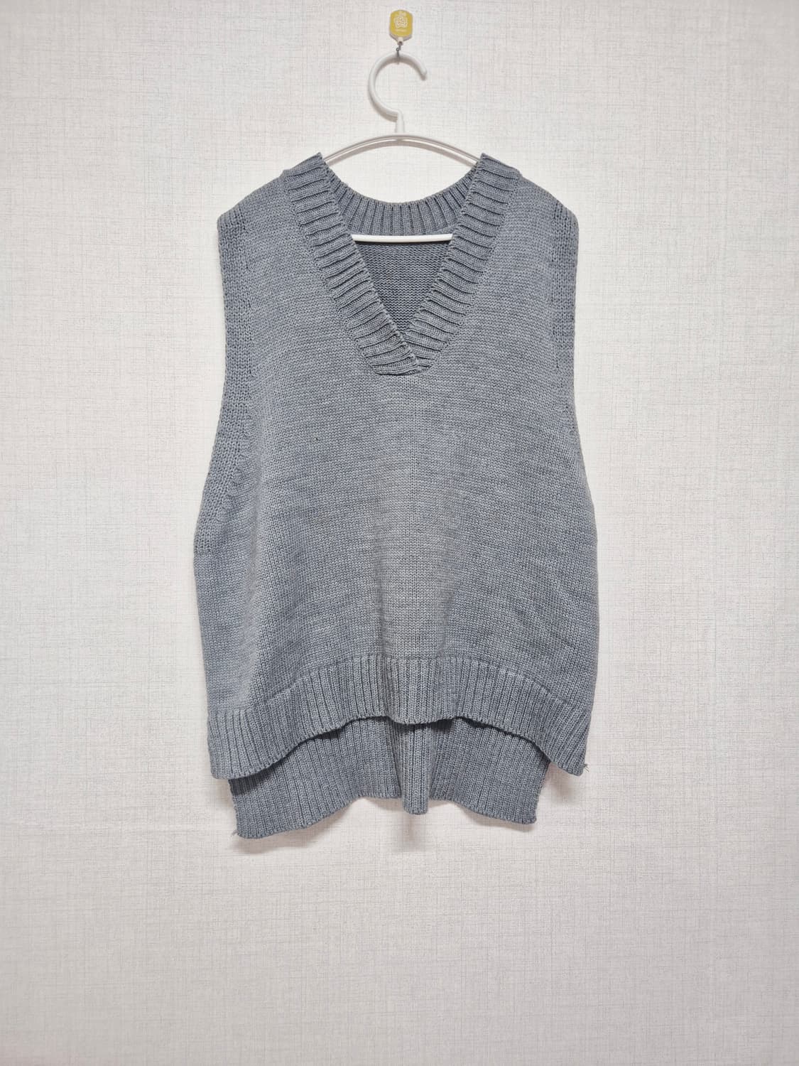 V넥 니트 조끼 그레이 상품이미지1