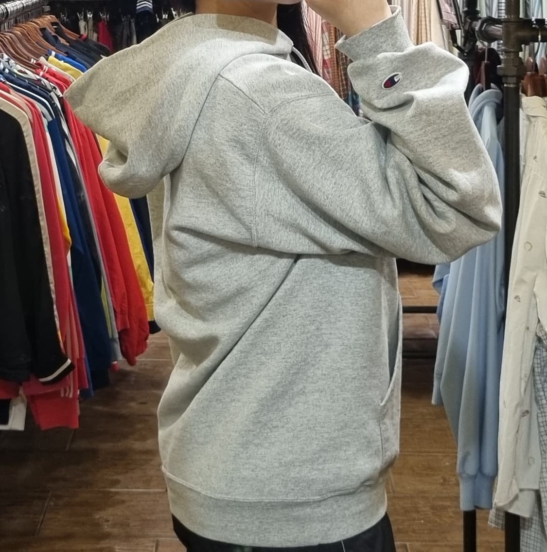 [Hi] champion  챔피온 후드티 그레이 상품이미지5