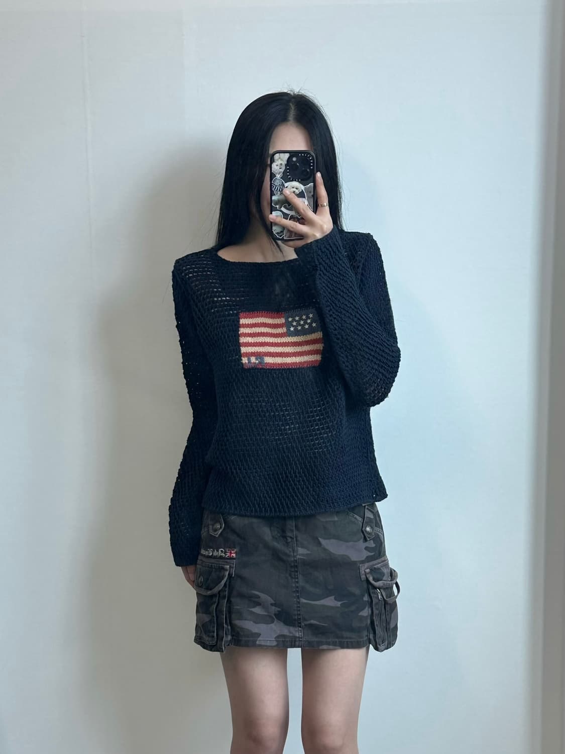 폴로 랄프로렌 성조기 네이비 펀칭 메쉬 니트 상품이미지1