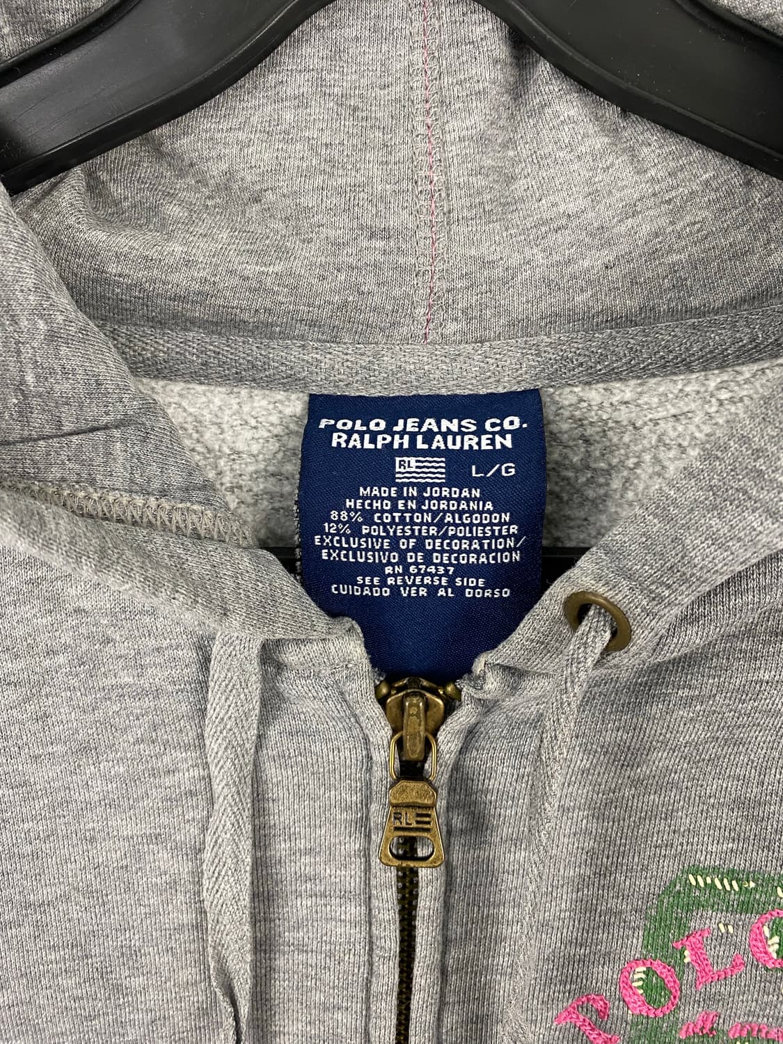 폴로 진스 랄프로렌 사이드로고 후드집업 L <519> 상품이미지5