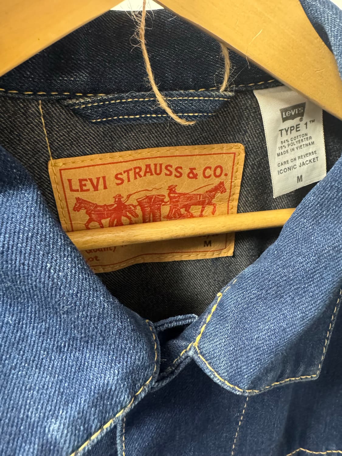 리바이스 타입원 type1 아이코닉 스티치 진청 데님자켓 청자켓 M 상품이미지6