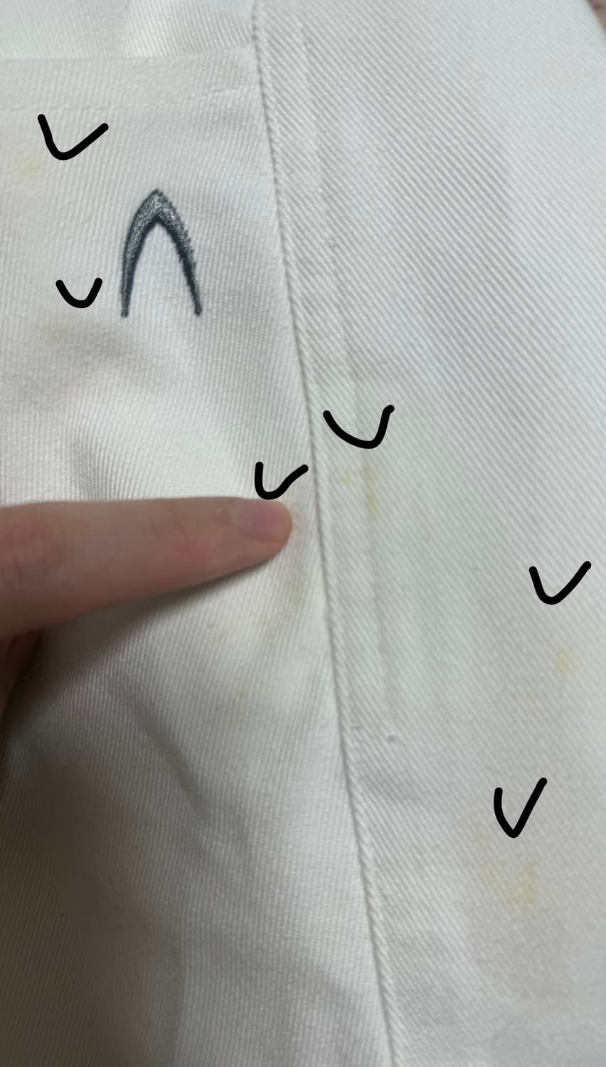 Knee Pin-tuck Printed Denim Pants(White) 상품이미지5