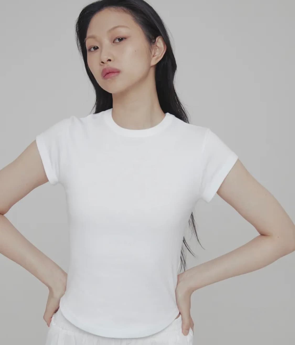 큐리티 베이직 반팔티 화이트 M 상품이미지1