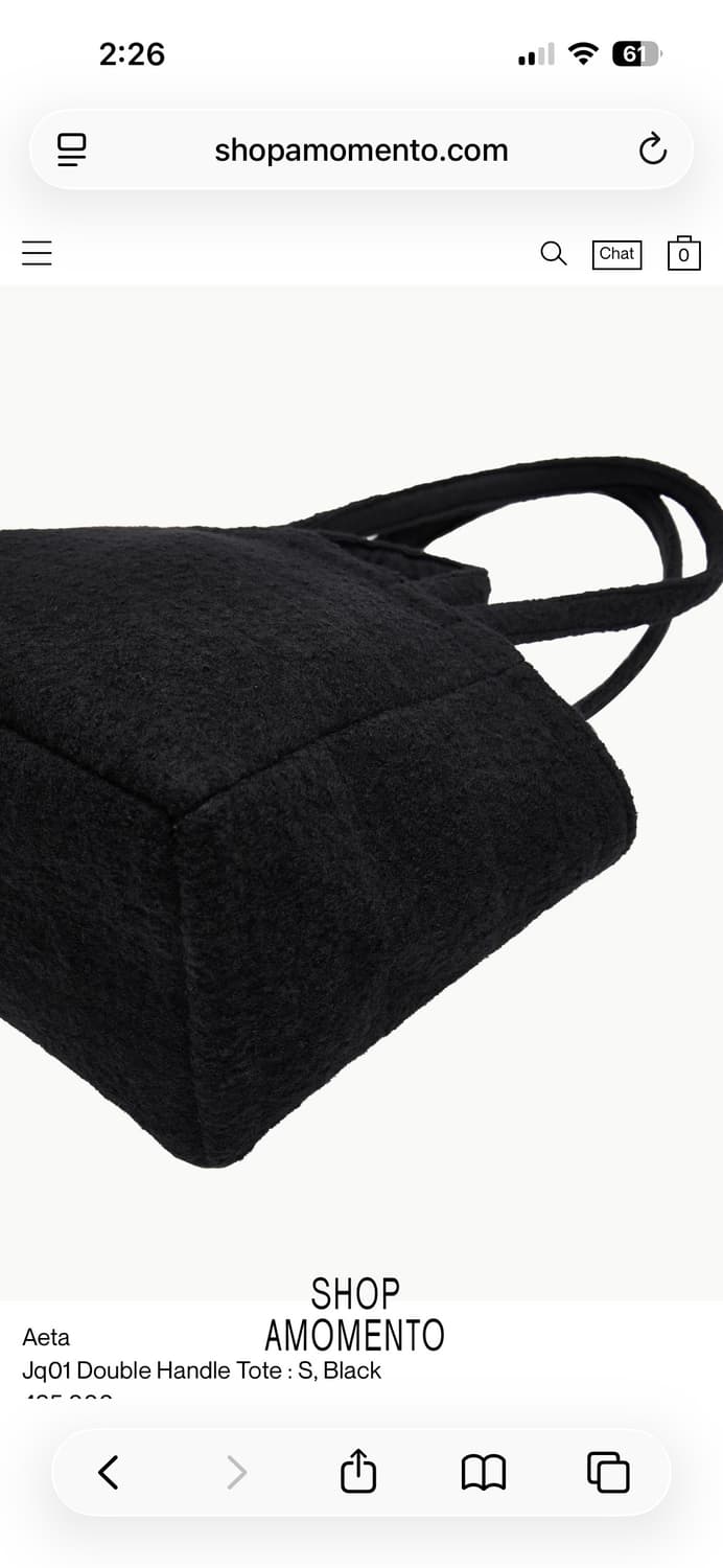 아에타 Jq01 Double Handle Tote : S, Black 상품이미지2