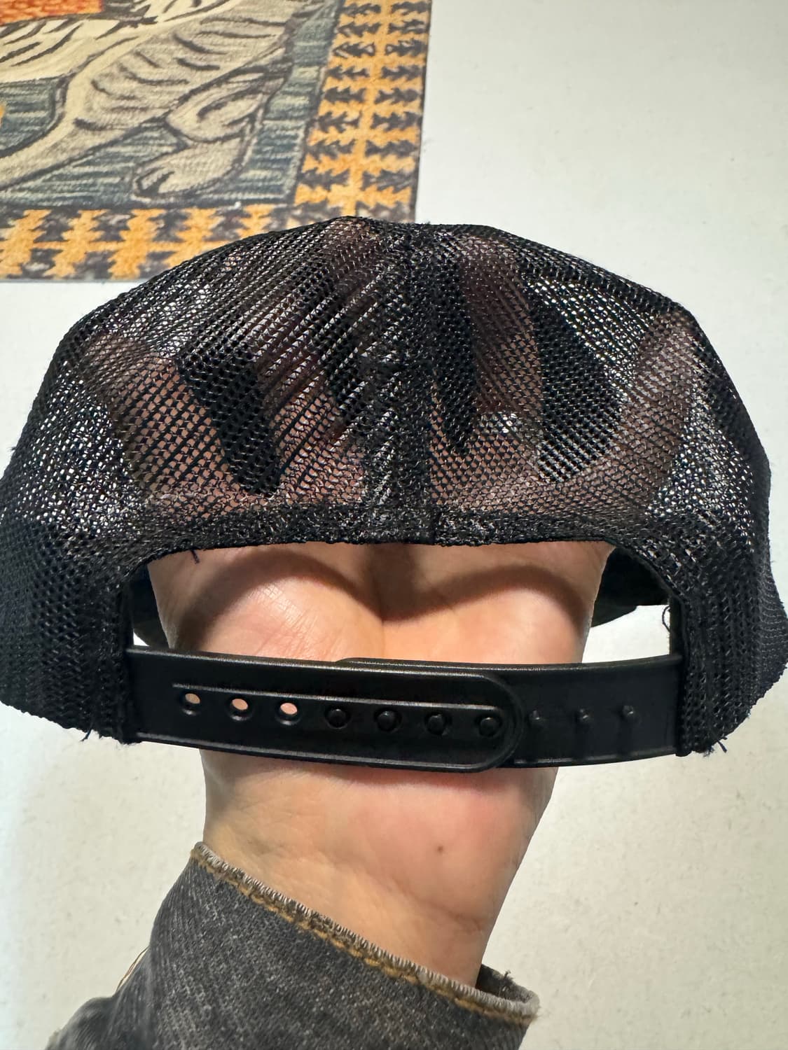 배스 프로샵 빈티지 프린팅 트러커캡 블랙 모자 스냅백 볼캡 상품이미지3