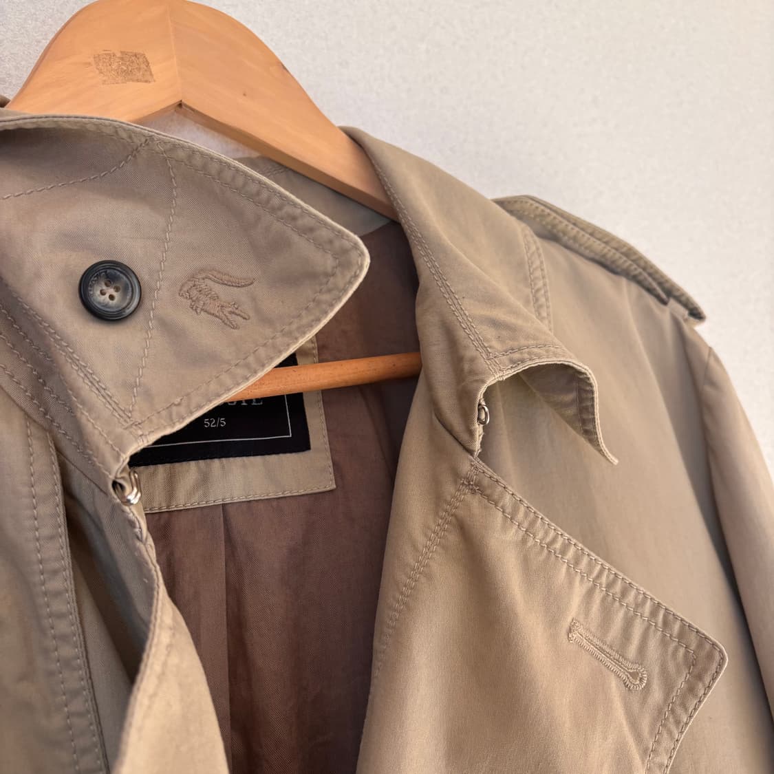 라코스테 105 캐주얼 트렌치 코트 베이지 더블 벨트 없음 상품이미지4