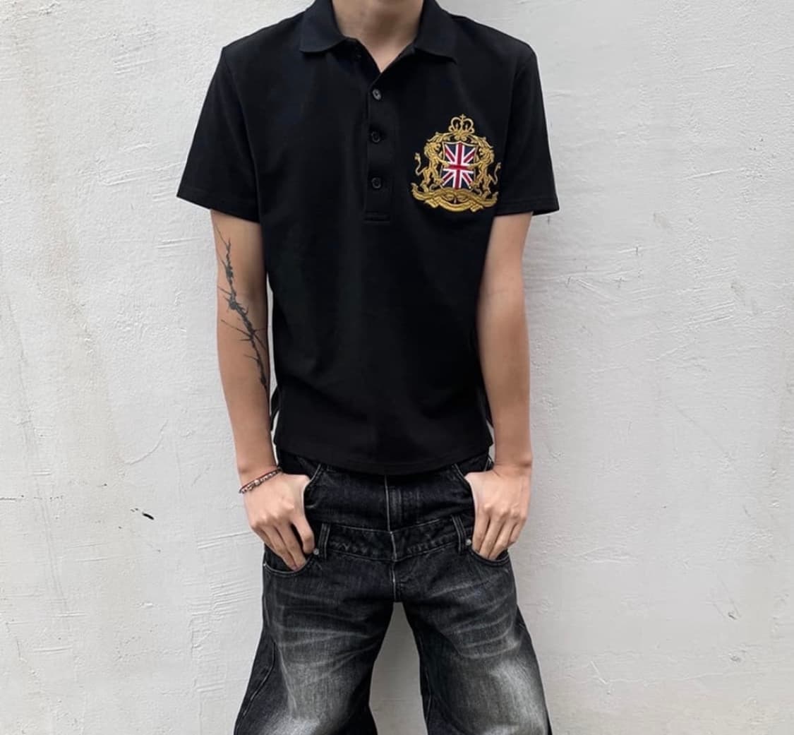 Union Jack Embroidery Polo T-Shirt  상품이미지1
