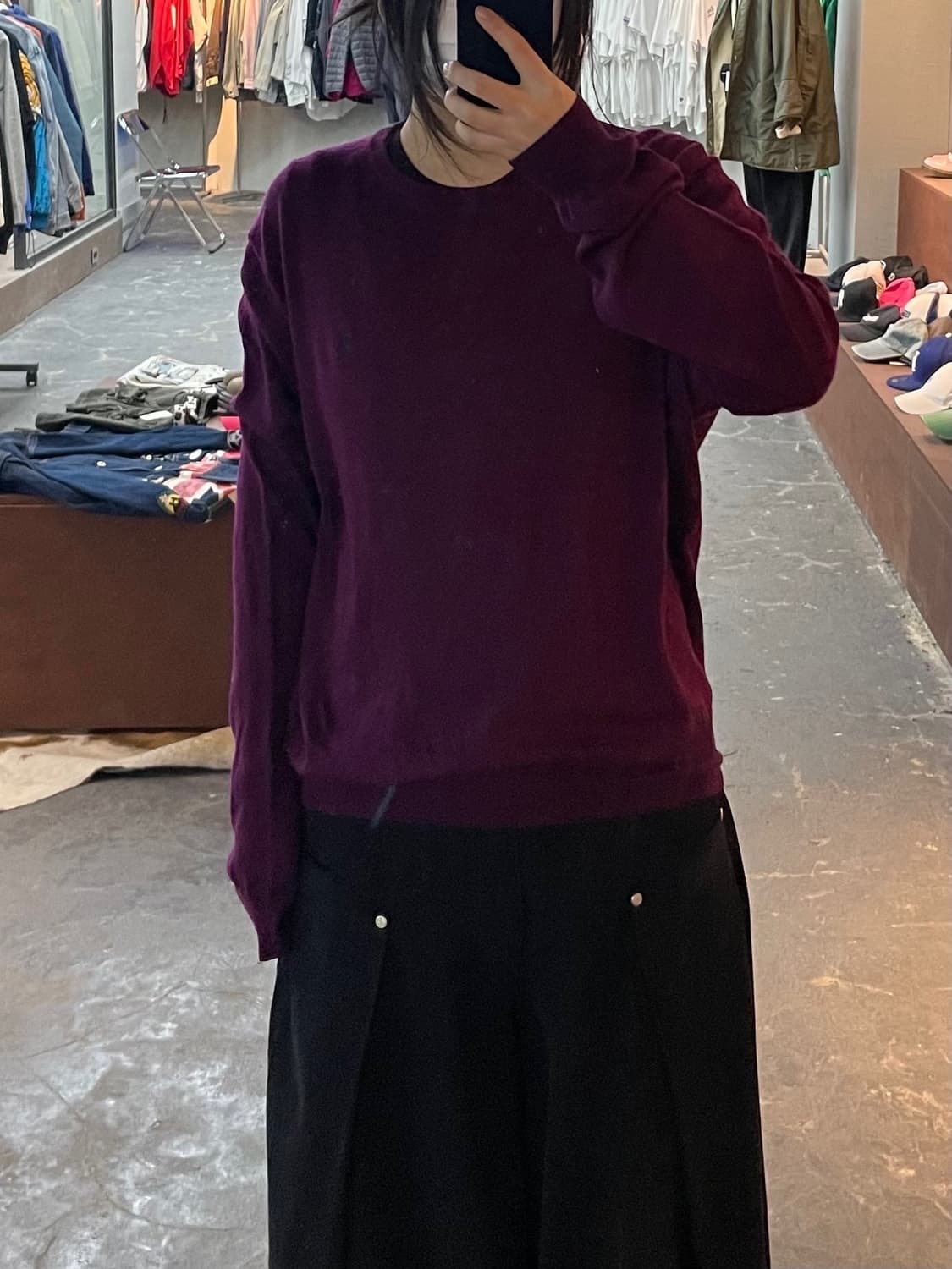 폴로 랄프로렌 라운드넥 퍼플 니트 H1973 상품이미지1