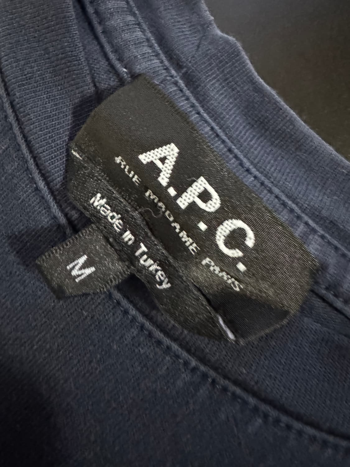 공용 아페쎄 A.P.C. VPC 로고 반팔 티셔츠 네이비 M 상품이미지3