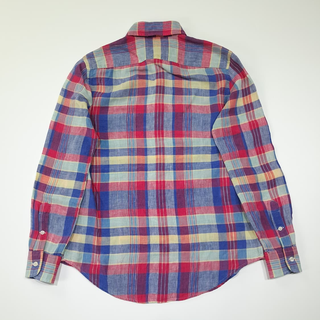 CL851 XS 폴로 00s 린넨 버튼다운 마드라스 체크 셔츠 남방 상품이미지6