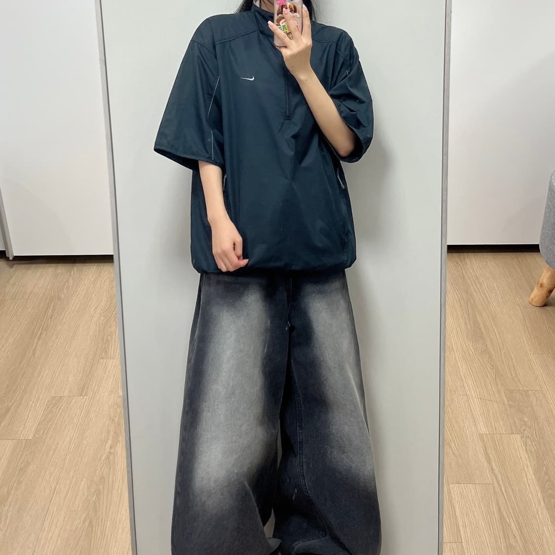 나이키 스우시 아노락 하프집업 반팔 바람막이 자켓 상품이미지1