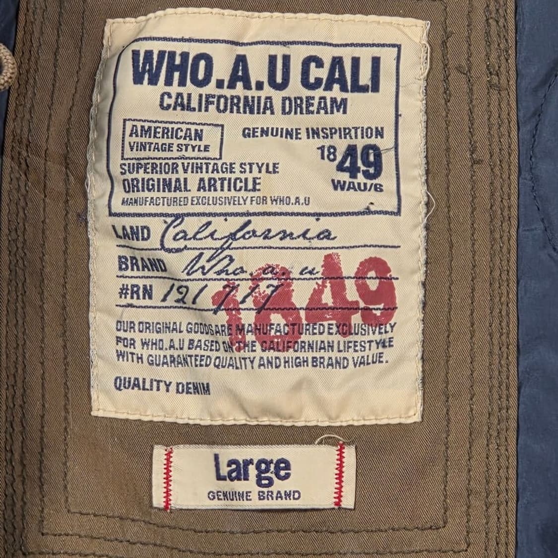 후아유 캘리포니아 빈티지 피쉬테일 야상 L 상품이미지10