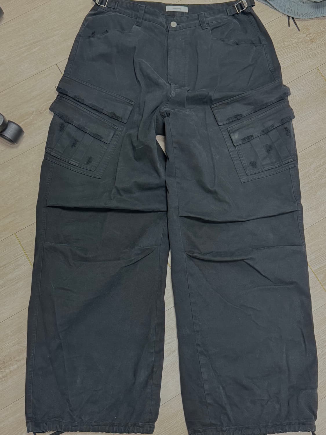 논노드 더블 포켓 카고 팬츠 빈티지 블랙 3 상품이미지4