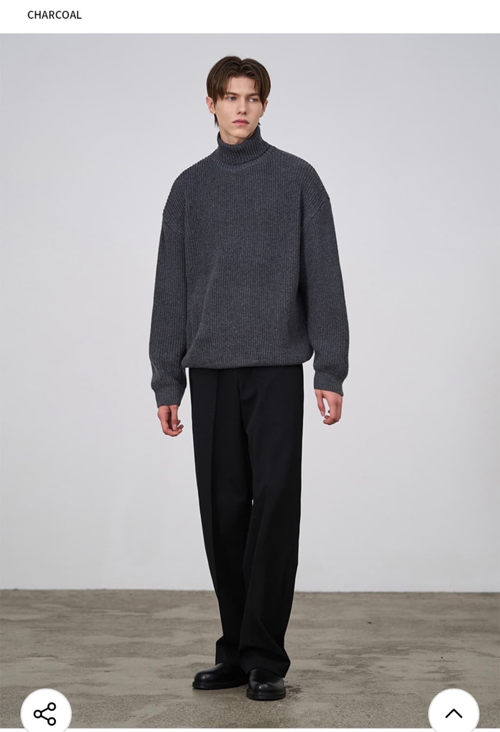 (새상품)(L) 드로우핏 하찌 벌키 터틀넥 니트 [CHARCOAL] 판매 상품이미지4