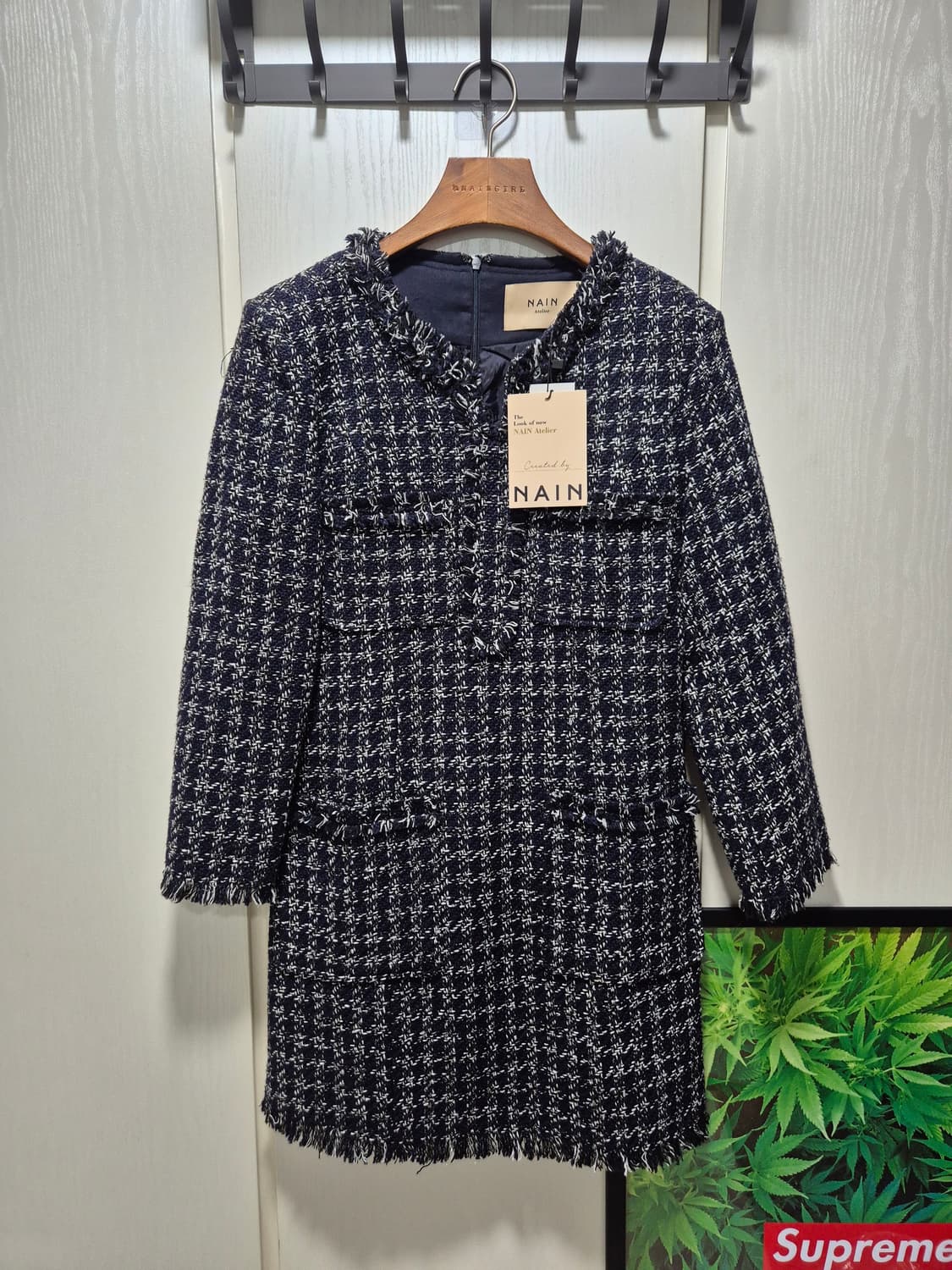 (세일)(새상품)NAIN 네이비 트위드 원피스 상품이미지1
