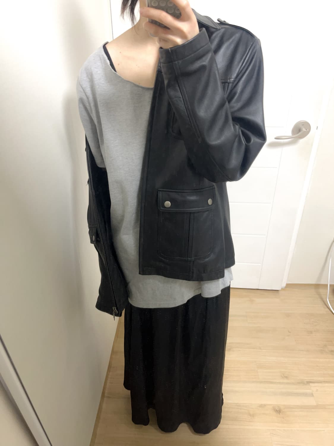 빈티지 블랙 레더자켓 상품이미지4