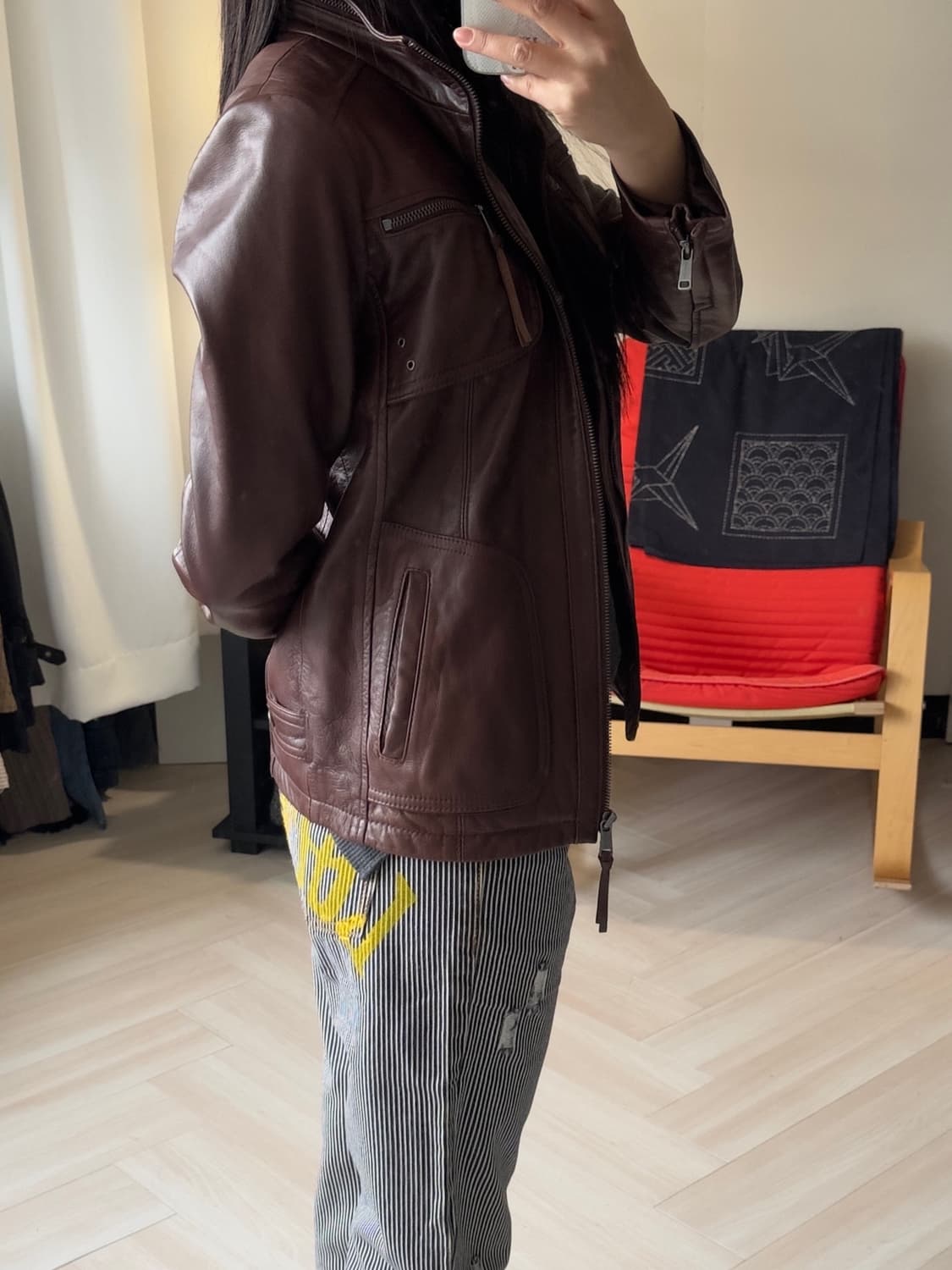 [ANDREW MARC] leather jacket (brick) 상품이미지2