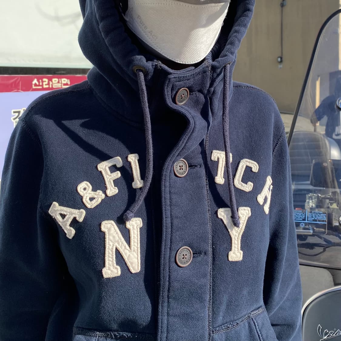 아베크롬비 & 피치 빈티지 로고 버튼 업 후드 자켓 상품이미지4