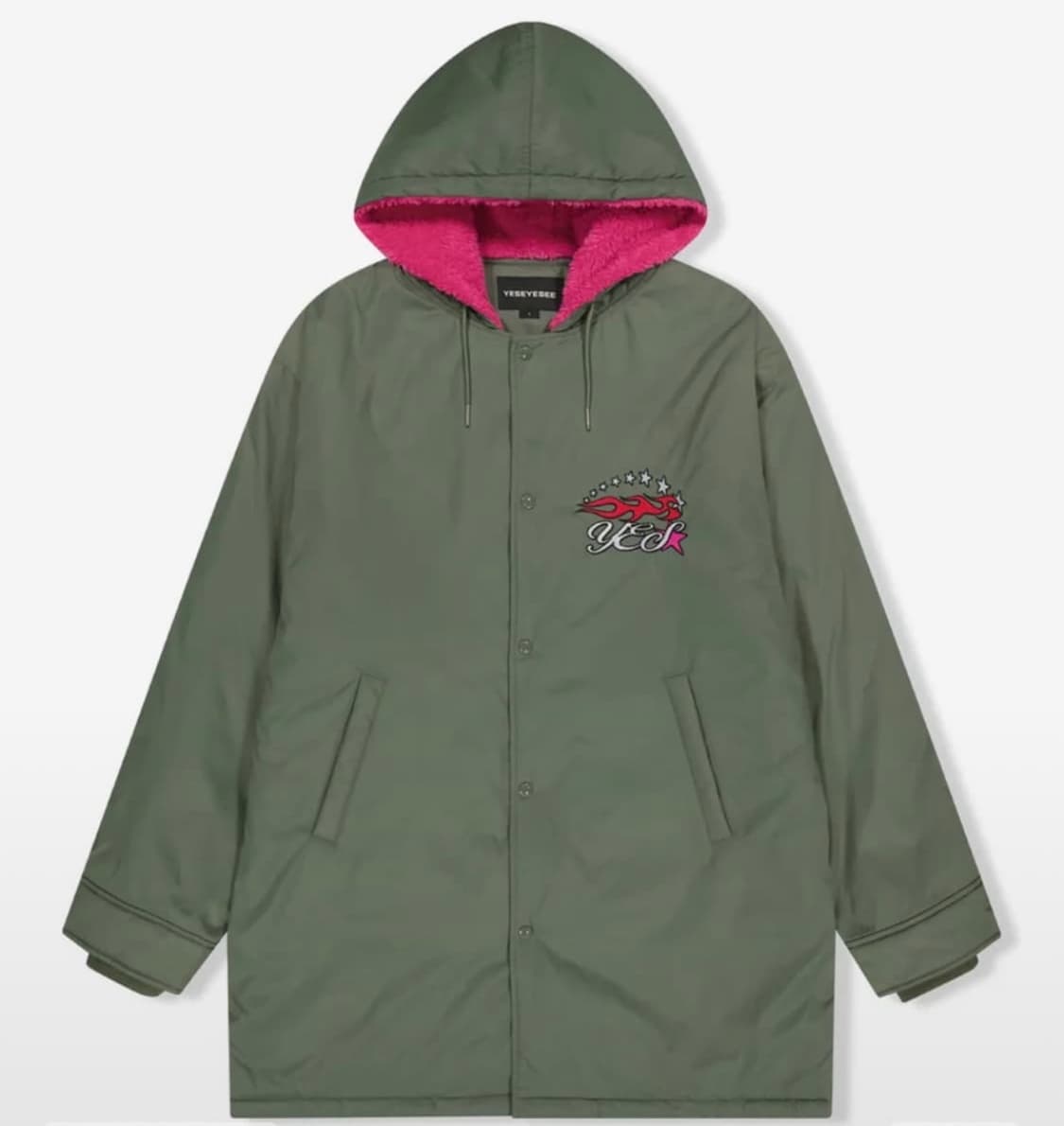 예스아이씨 헤어리 롱파카 그린 상품이미지1