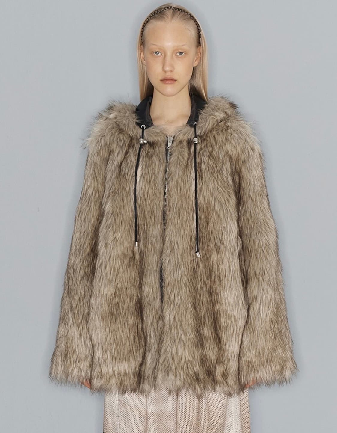 리버시블 퍼자켓 베이지 s 상품이미지2