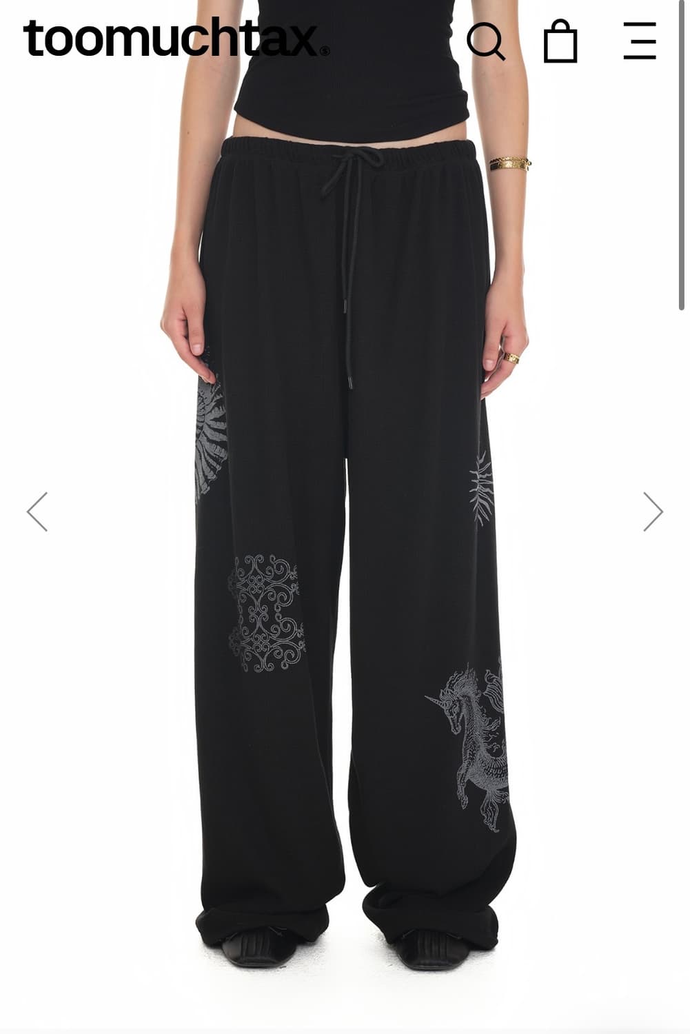 tmt 투머치택스 와플팬츠 블랙 상품이미지1