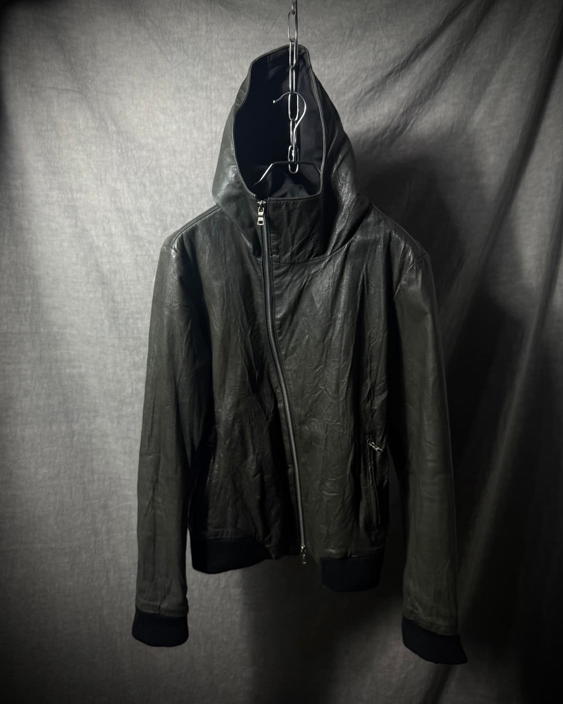 LHP Asymmetric Pigskin Hooded Leather 상품이미지1