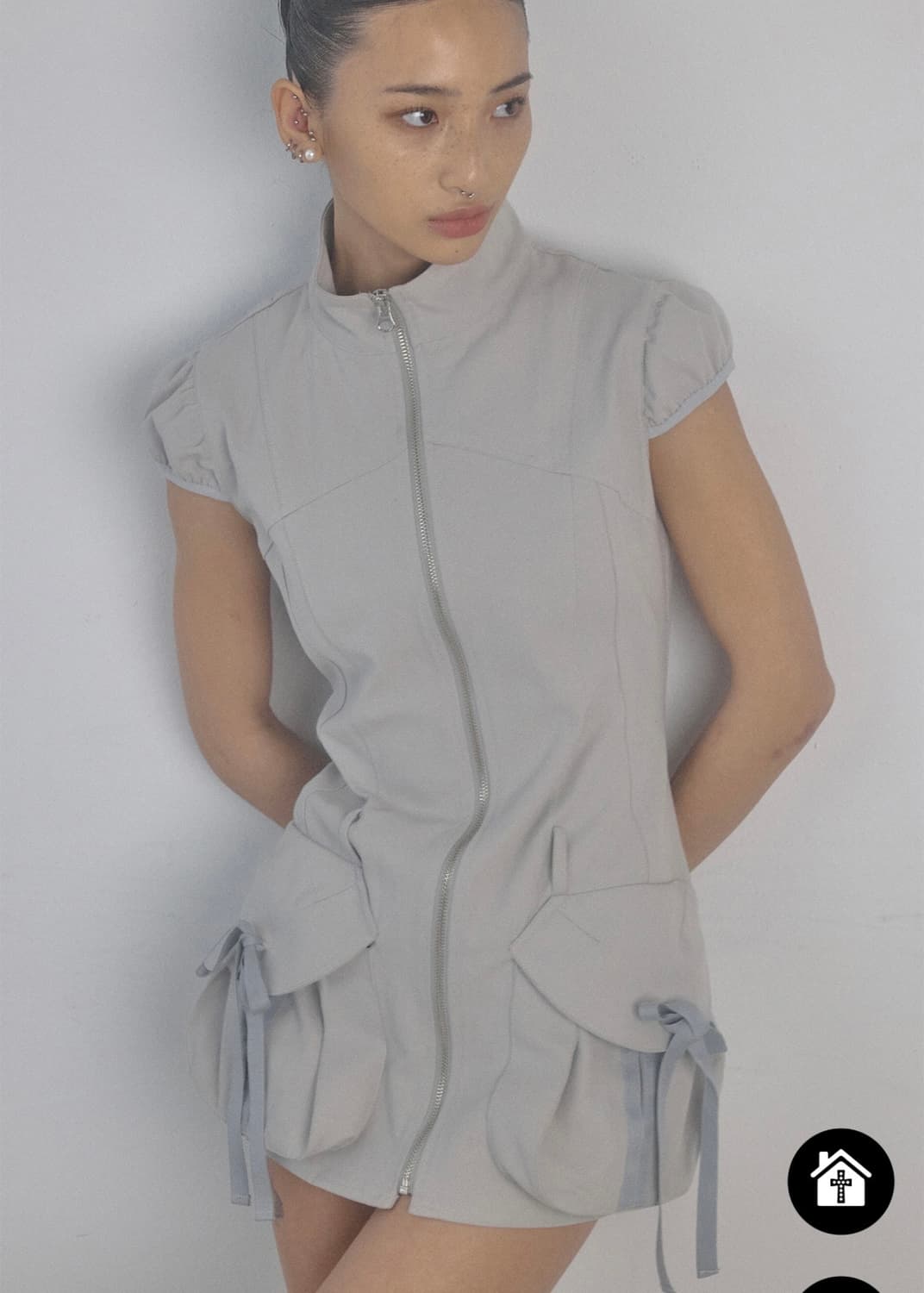 Cargo Zip-Up Dress Ice Gray - XS 상품이미지3