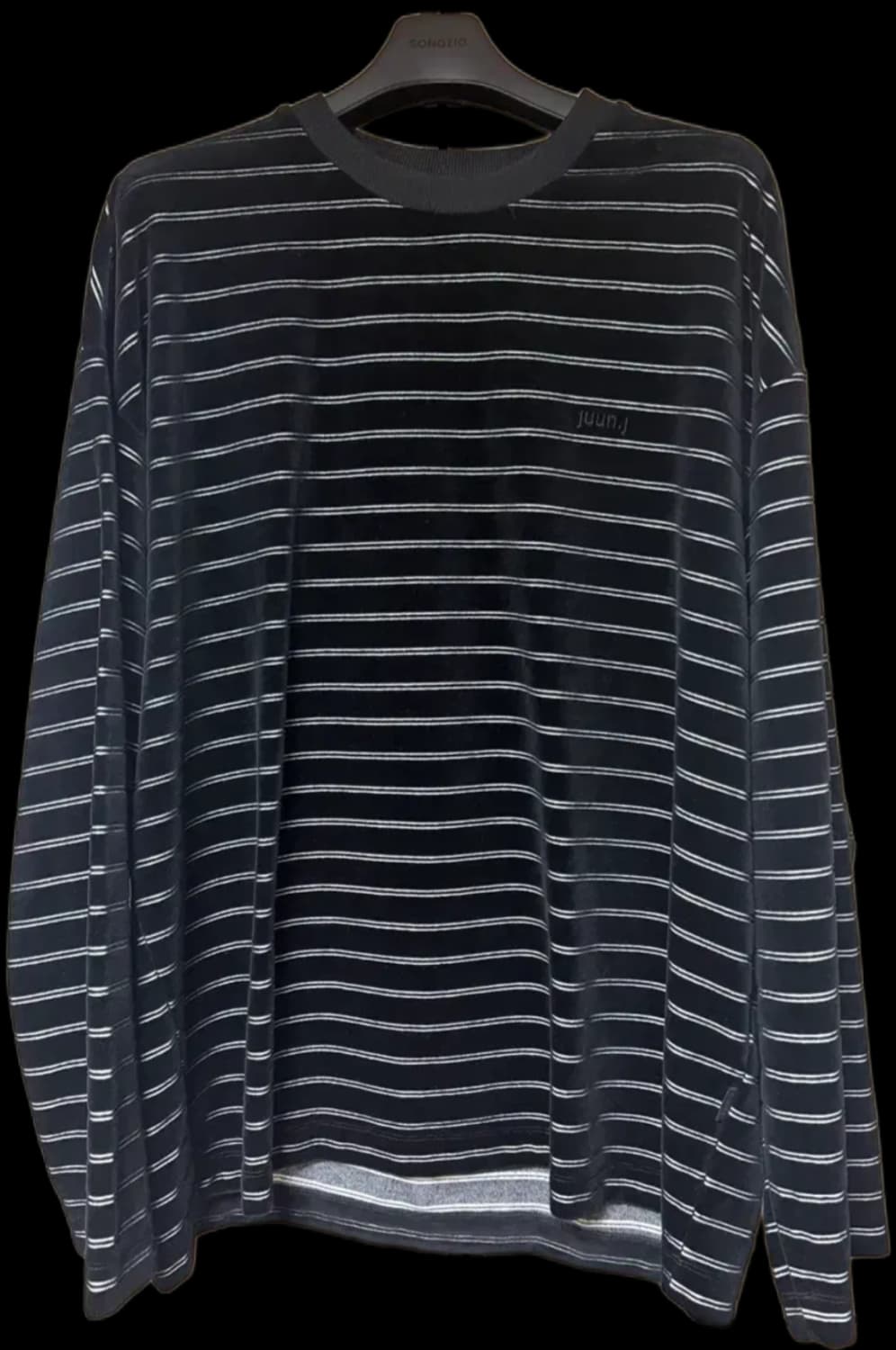 준지 벨루아 스트라이프 L팝니다 블랙 상품이미지2