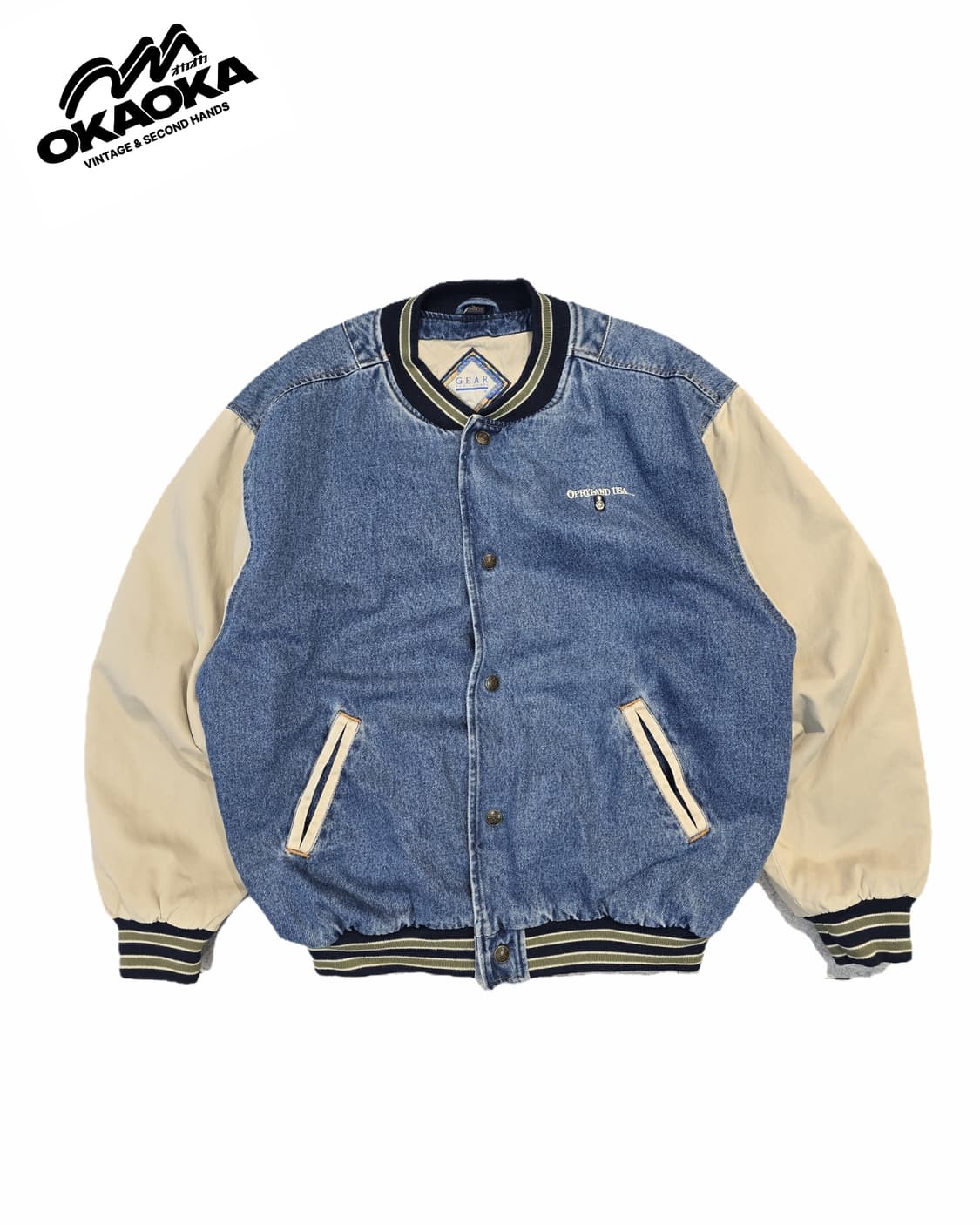 90's gear 데님 바시티 자켓 상품이미지1